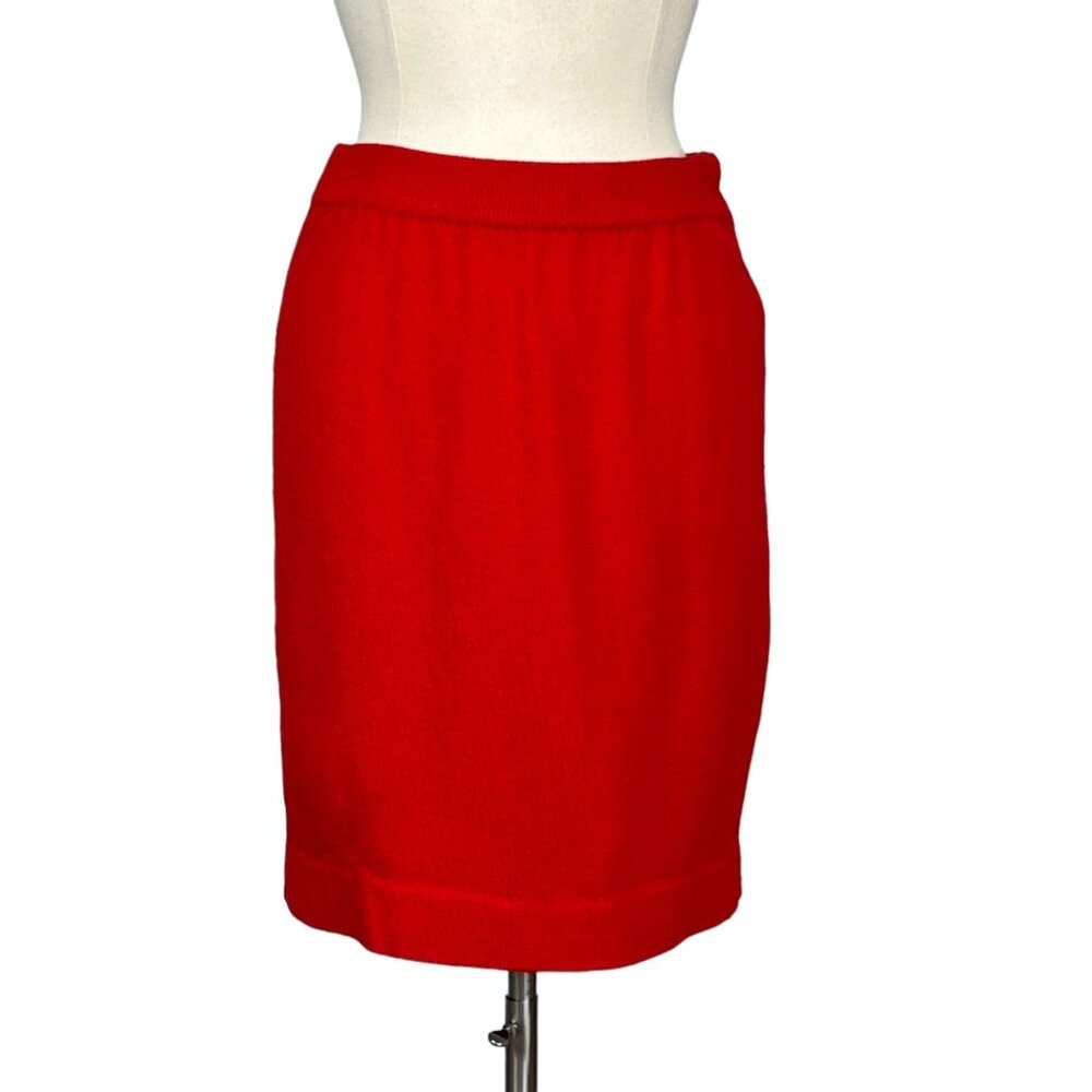 Vintage Don Sayres Wellmore Womens Santana Knit Skirt Sweater Jacket Red 10 12 - Picture 13 of 15
